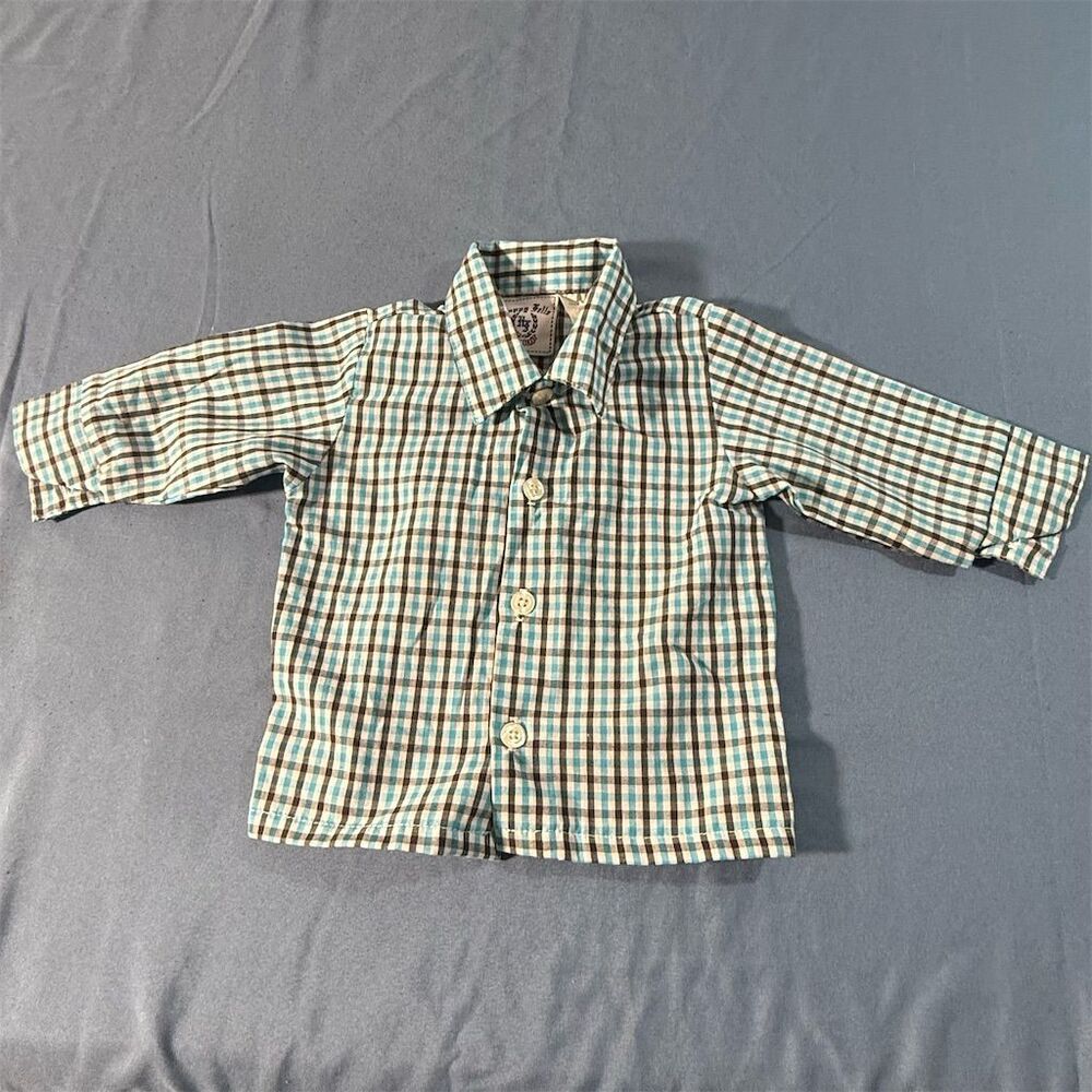Happy Fella Infant Plaid Button-Up Shirt 6-9 Months Multicolor